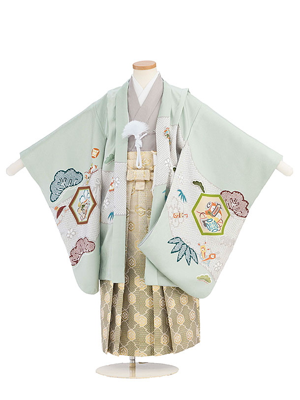 ○3歳用被布（七五三）正絹 ぼかし花 黒 七五三男児着物レンタル専門店